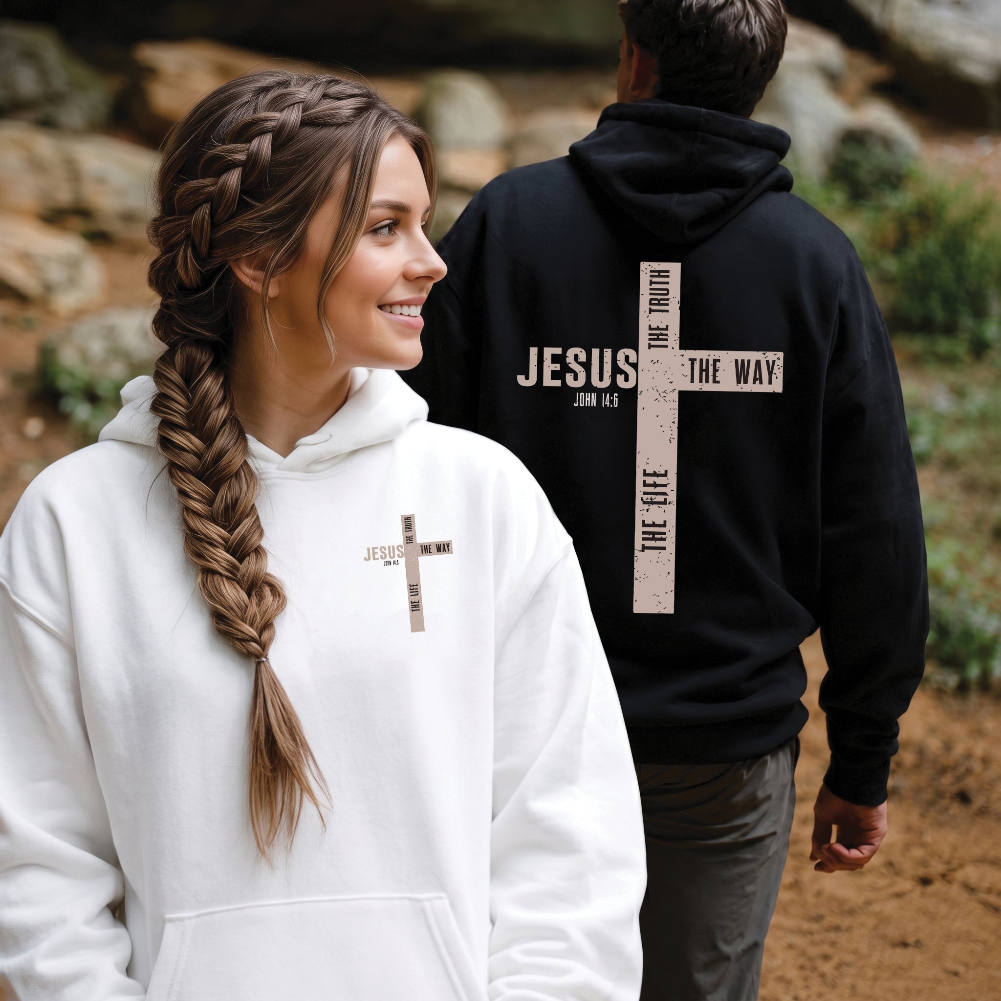 Jesus The Way The Truth The Life Christian Shirt, John 14:6 Cross Hoodie