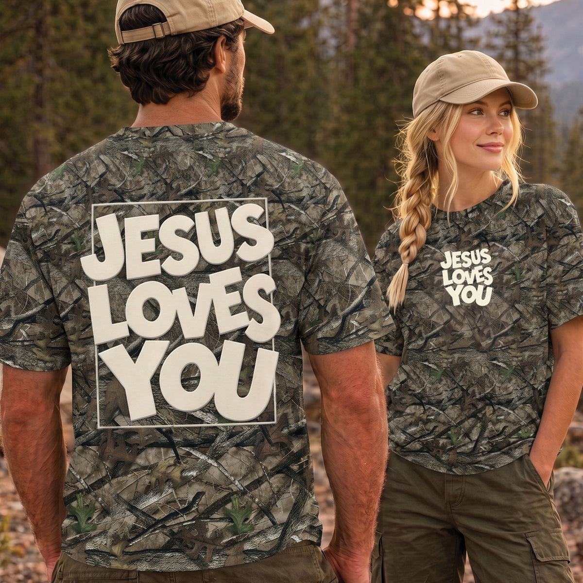Jesus Loves You Camo Shirt & Hoodie - Christian Streetwear
