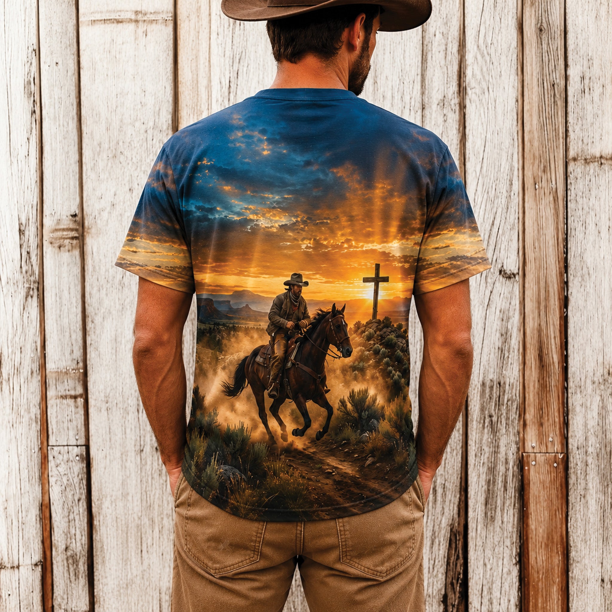 3D Printed Horse Unisex T-Shirt, Ride with Jesus Shirt