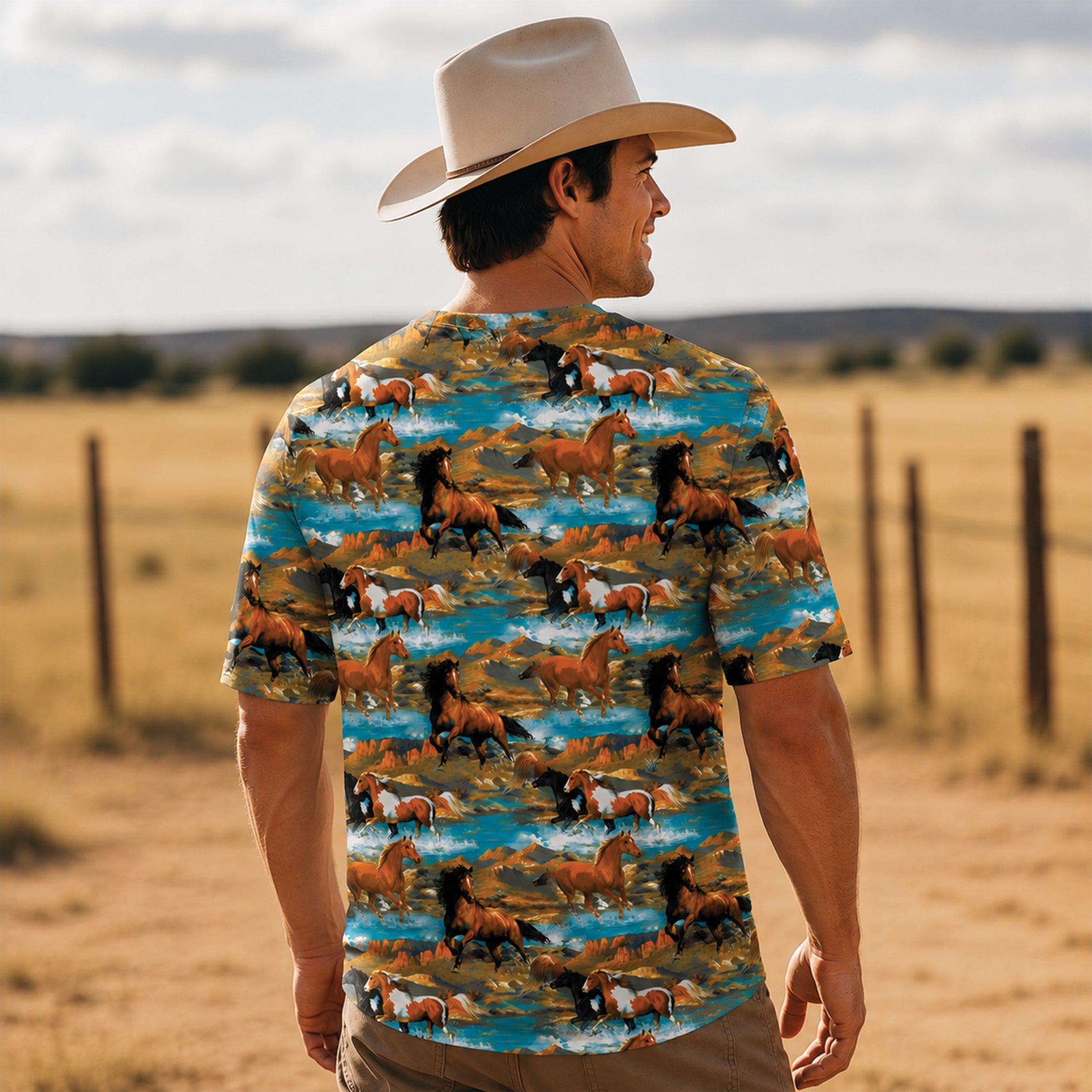 Wild & Free Running Horse All Over Print Shirt