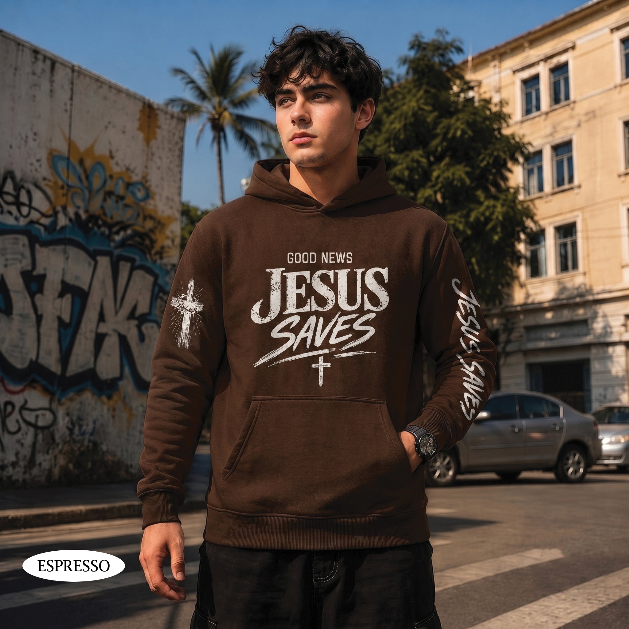 Good News Jesus Saves T-Shirt, Christian Bible Verse Hoodie
