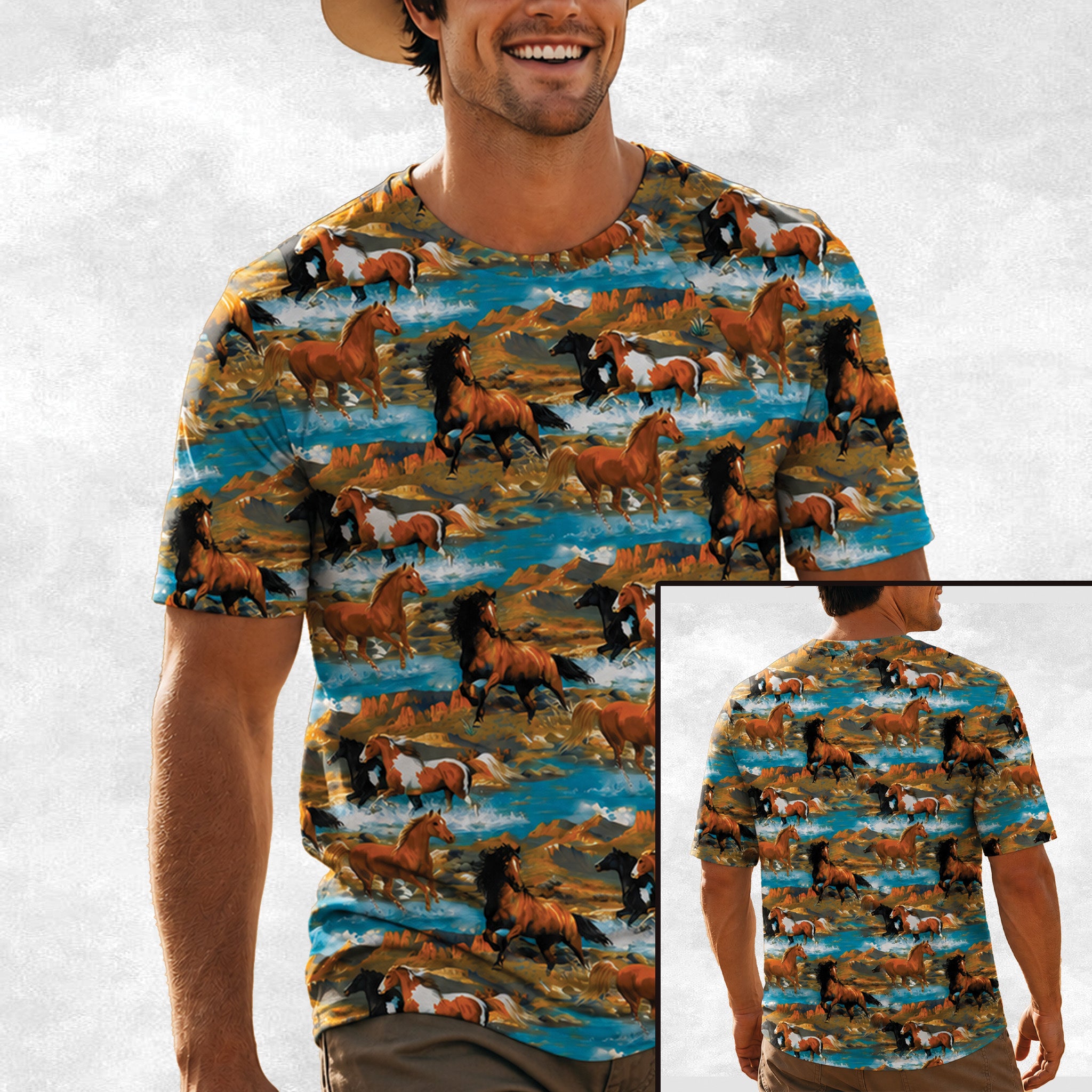 Wild & Free Running Horse All Over Print Shirt