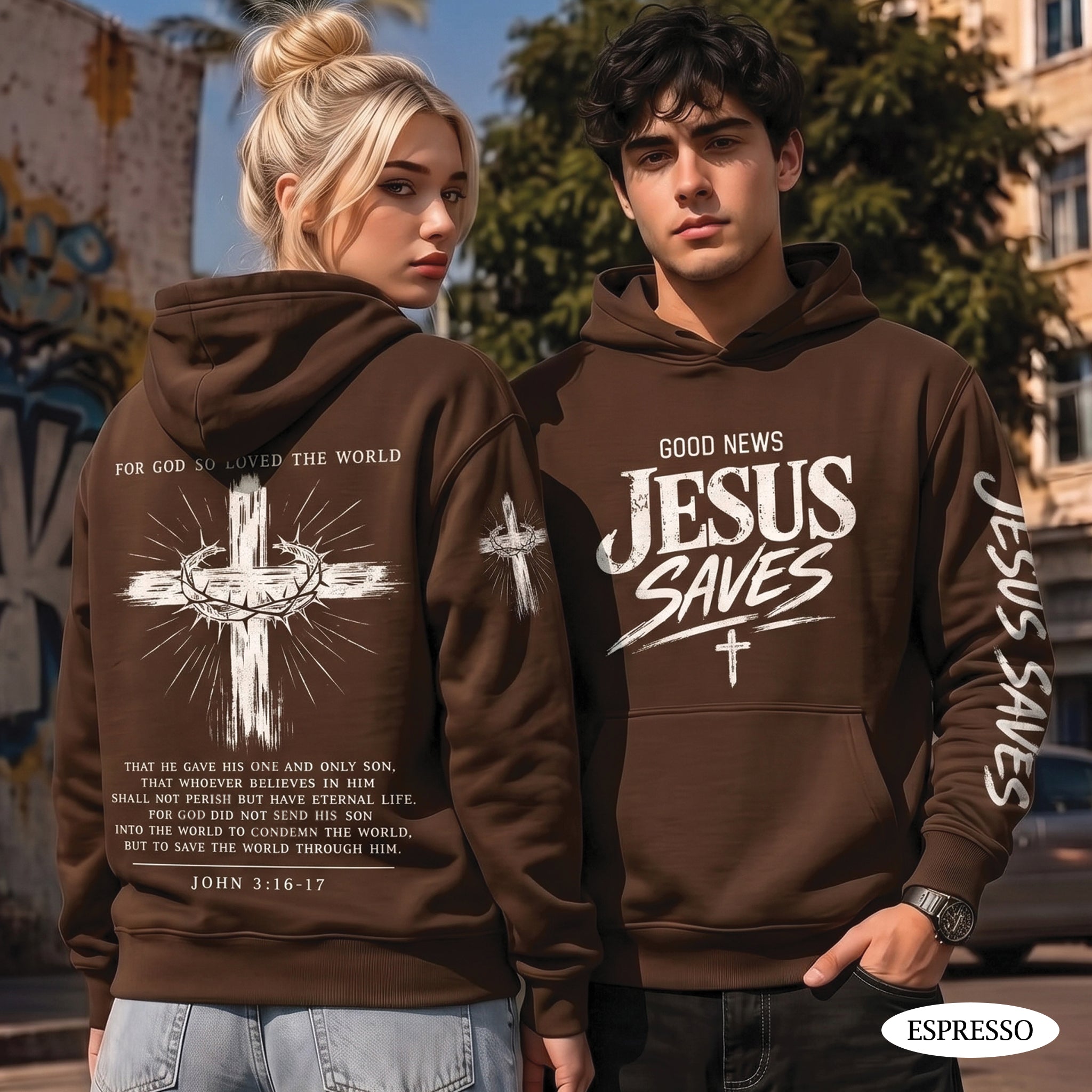 Good News Jesus Saves T-Shirt, Christian Bible Verse Hoodie