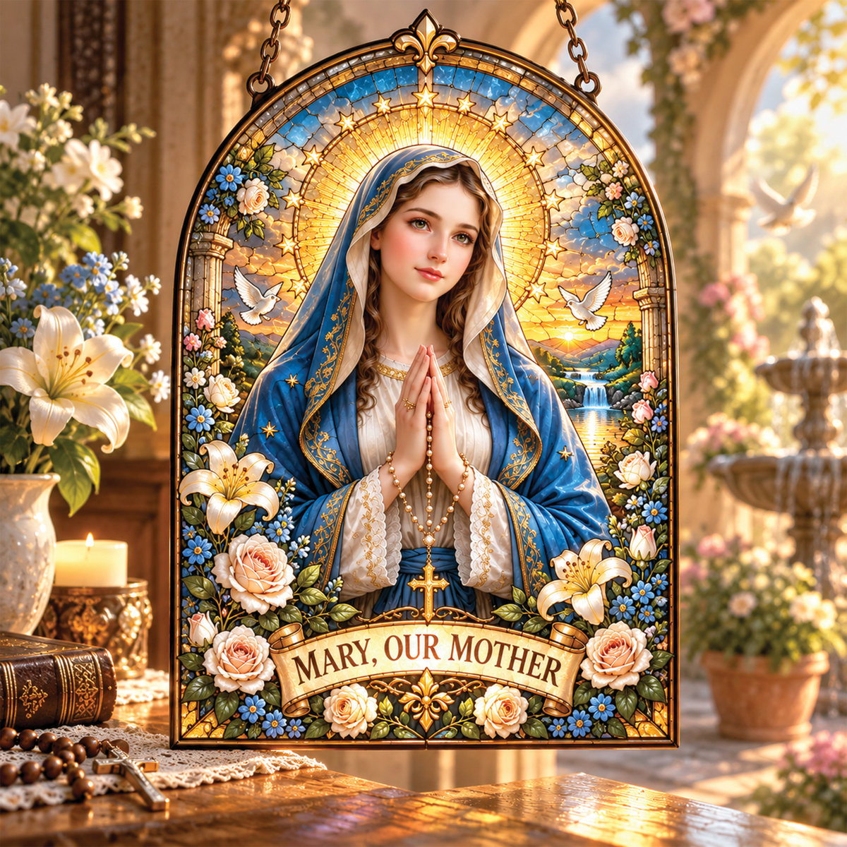Mary Our Mother Acrylic Suncatcher
