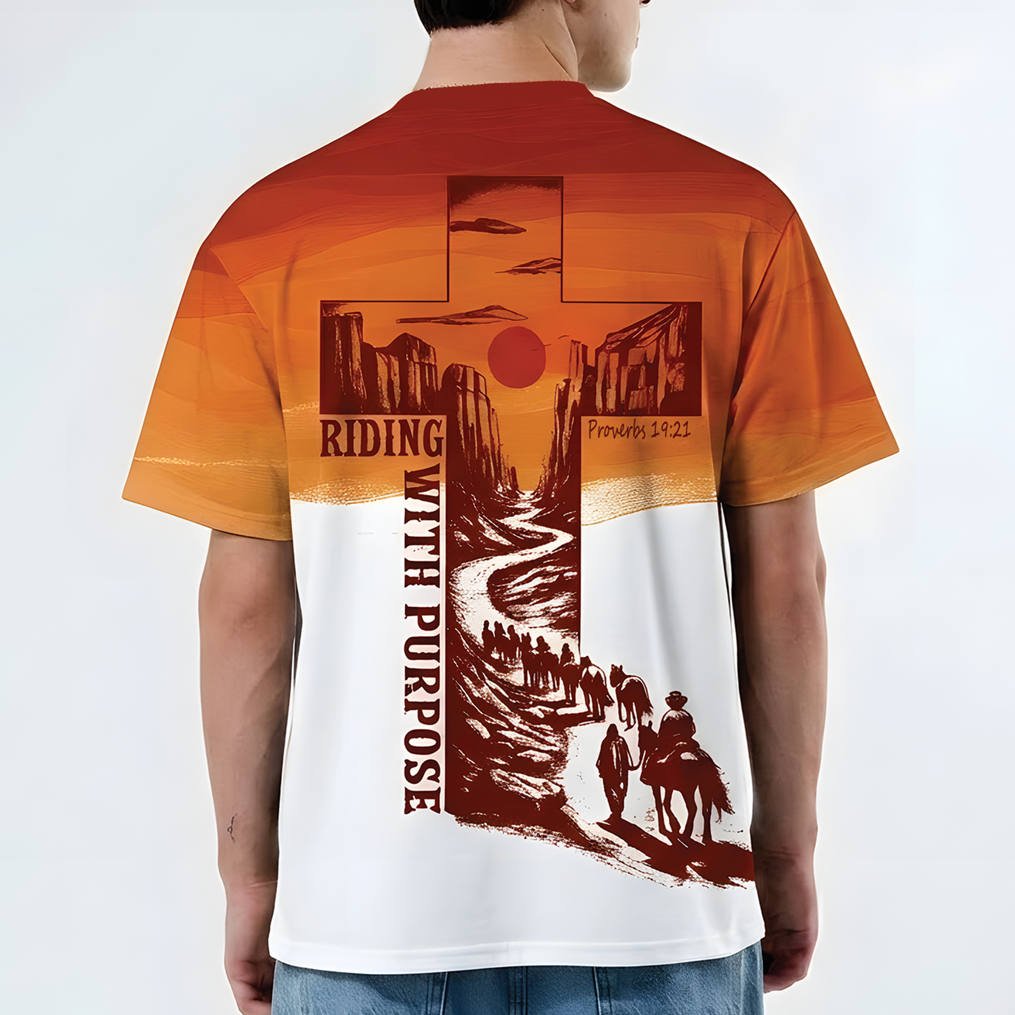 Riding with Purpose All Over Print Shirt, Regious Western Shirt