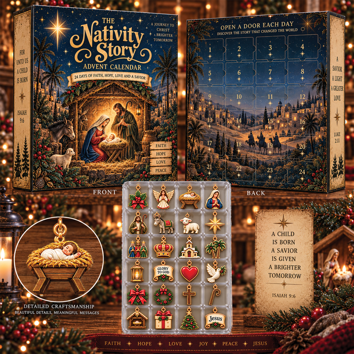 Nativity Story Advent Calendar 2026, 24 Day Christian Christmas Countdown Set