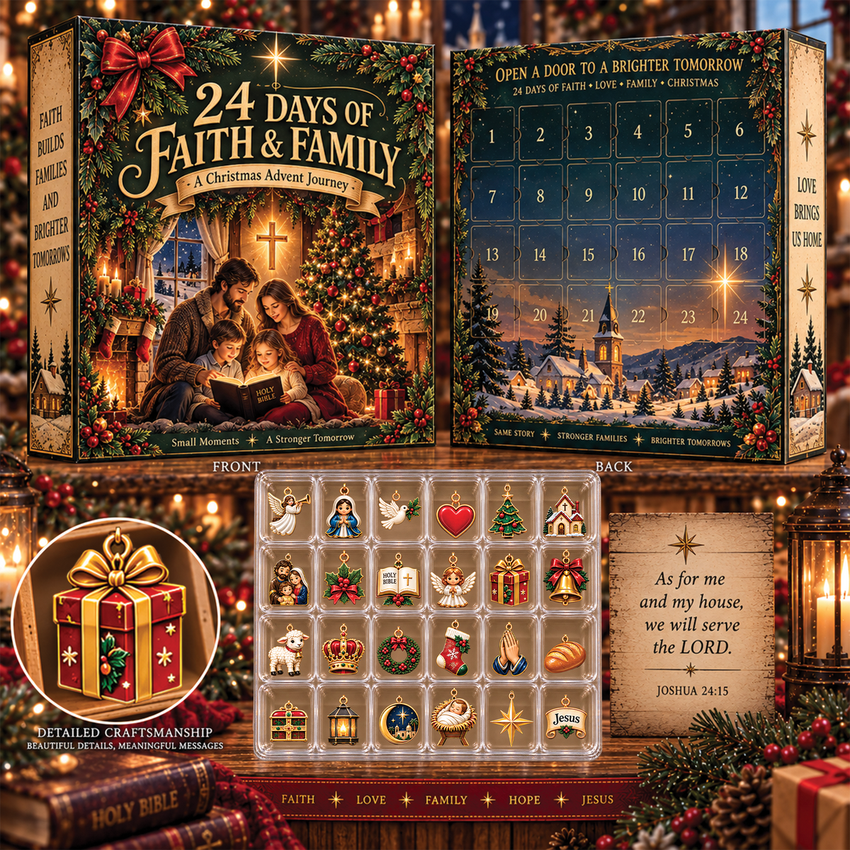 24 Day Christian Christmas Advent Calendar 2026, Christmas Countdown Set