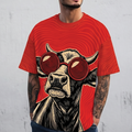 Hypnotic Cow with Sunglasses All Over Print Shirt