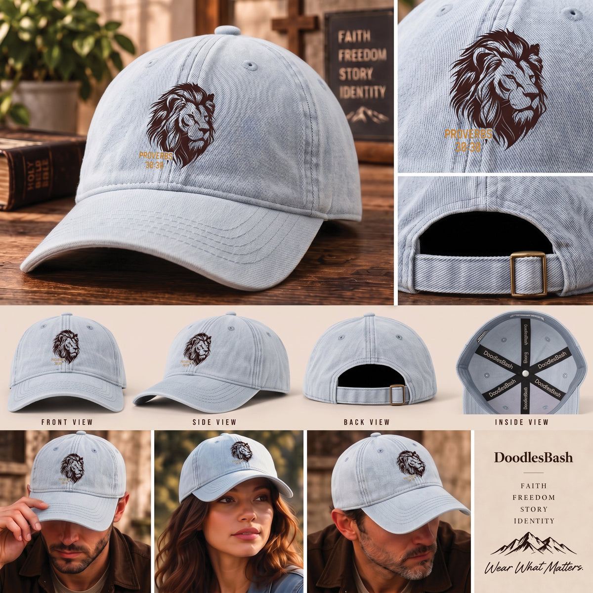 Proverbs 30:30 The Lion Is Strongest Among Beasts Hat - Christian Cap