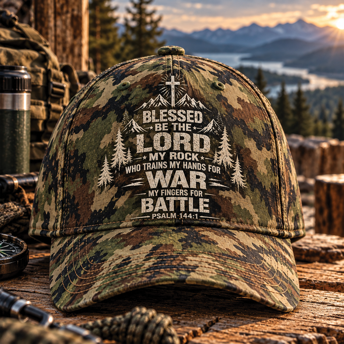 Blessed Be The Lord My Rock Christian Baseball Cap
