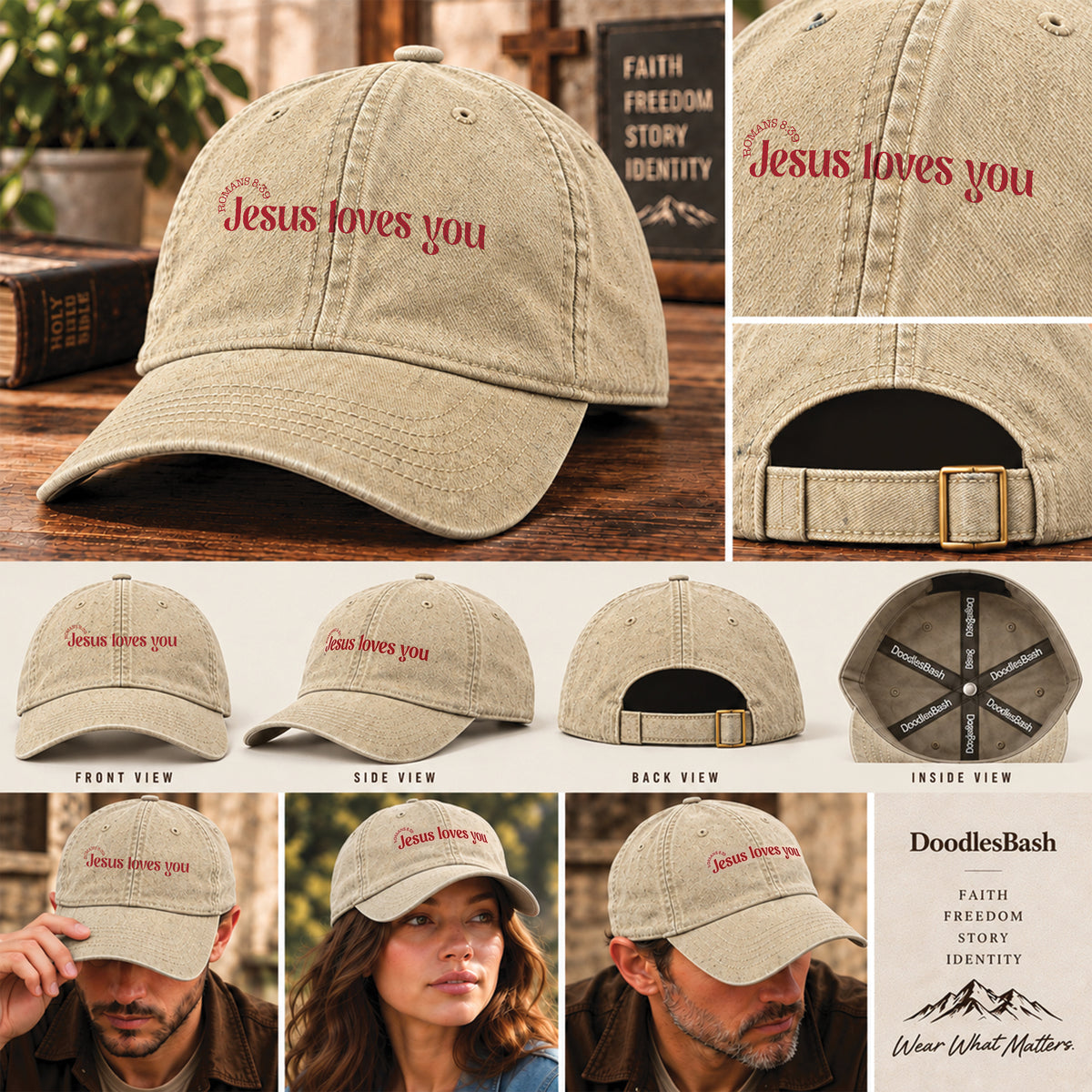 John 3:16 For God So Loved the World Hat - Christian Cap