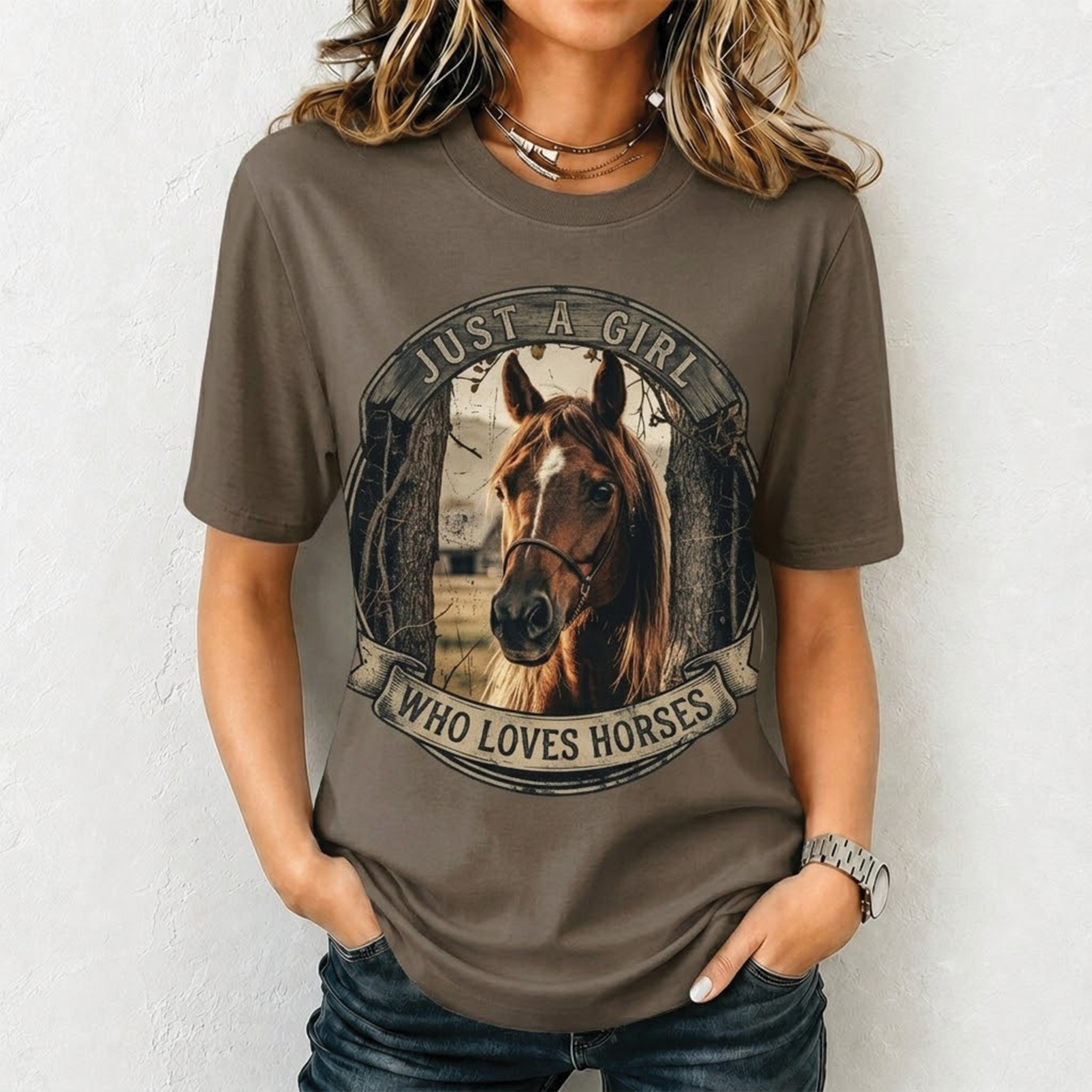 Just a Girl Who Loves Horses All Over Print Shirt