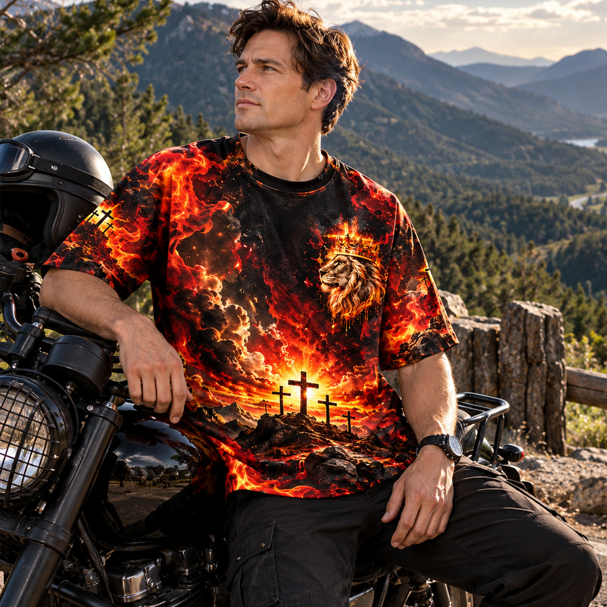 Jesus Lion of Judah Born as a Baby Coming Back as a King All Over Print Shirt