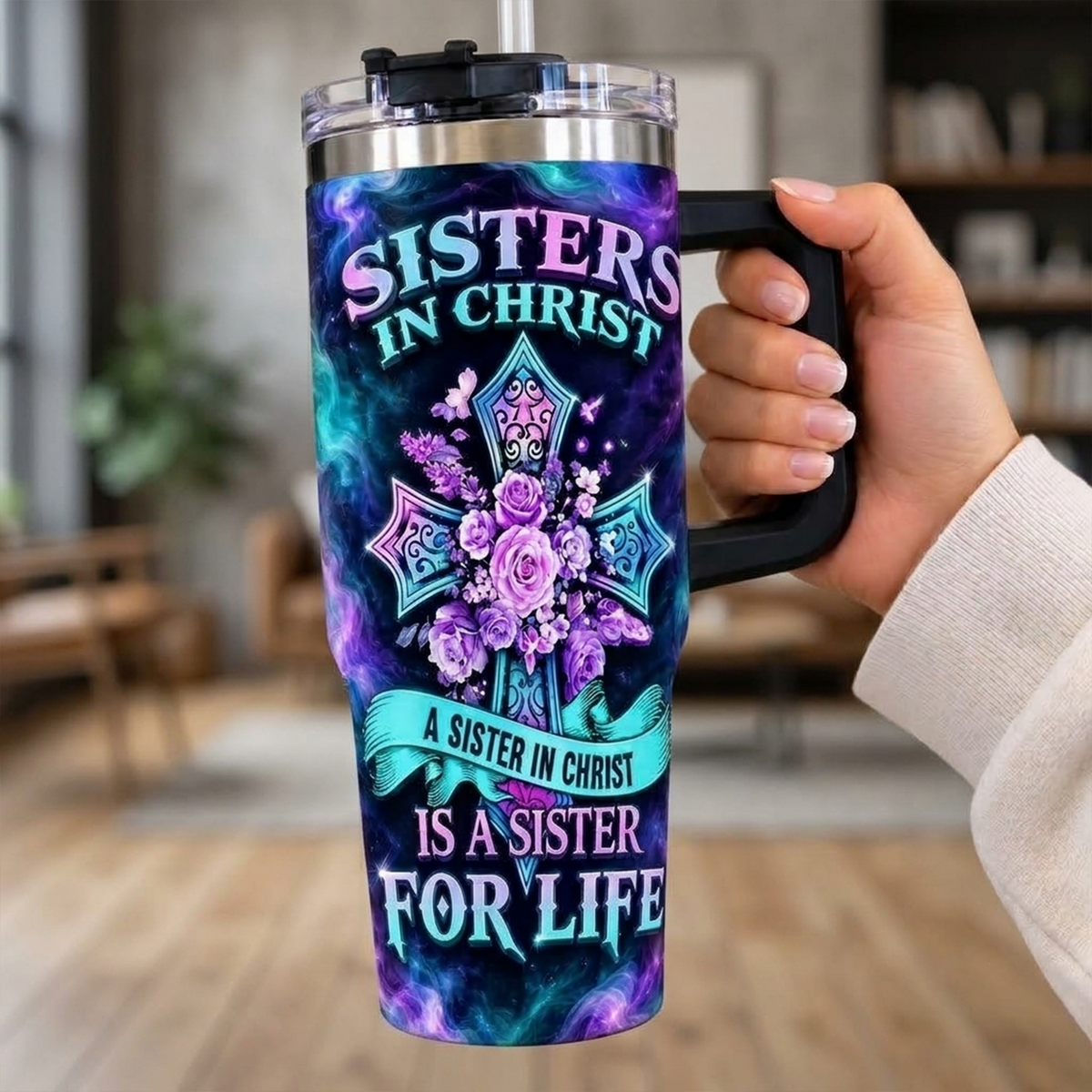 Sisters in Christ Christian Tumbler