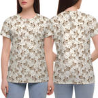 Western Cowgirl Pattern Womens 3D Printed T-Shirt