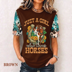 Just a Girl Who Loves Horses All Over Print Shirt, Horse Riding Shirt