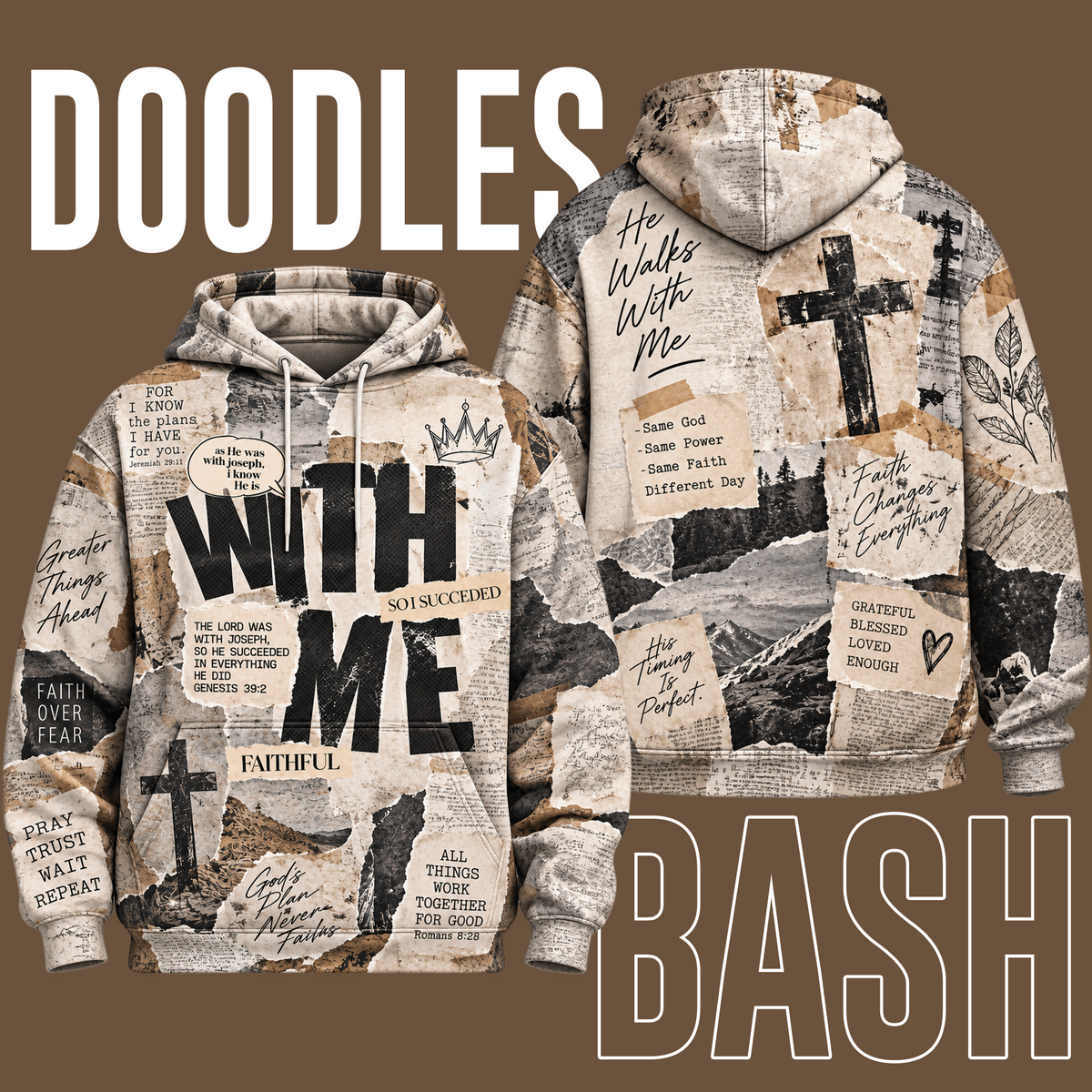 Faith & Bible Verses Aesthetic Collage Hoodie
