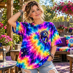 Blessed By God Loved By Jesus Led By The Spirit Tie Dye Christian All Over Print Shirt