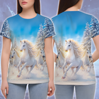 Winter Wonderland White Horse All Over Print Shirt