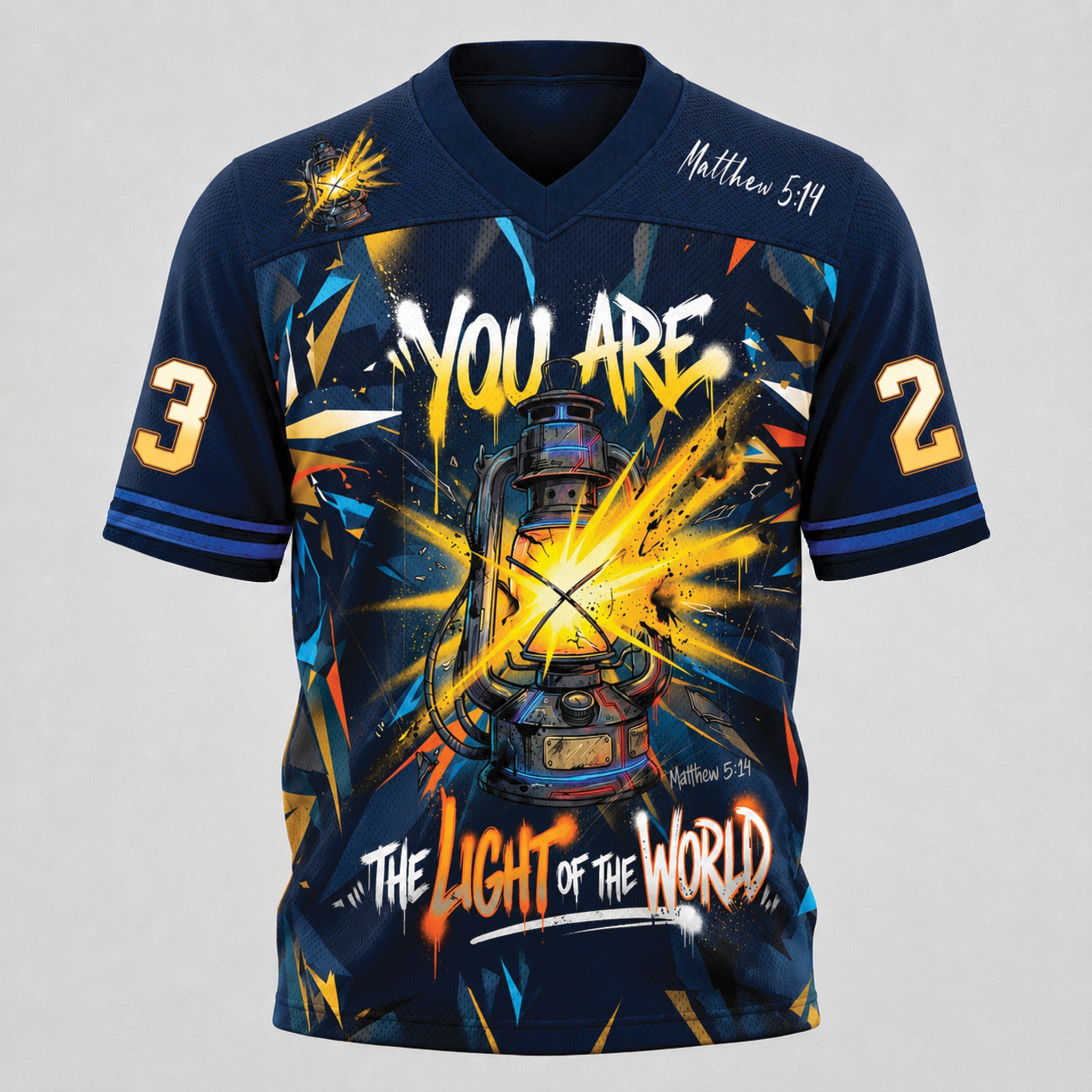 You Are the Light of the World Christian Football Jersey, Matthew 5:14 Bible Verse Shirt