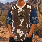Christian Football Jersey, Jesus Is My Trail Boss Cowboy Shirt
