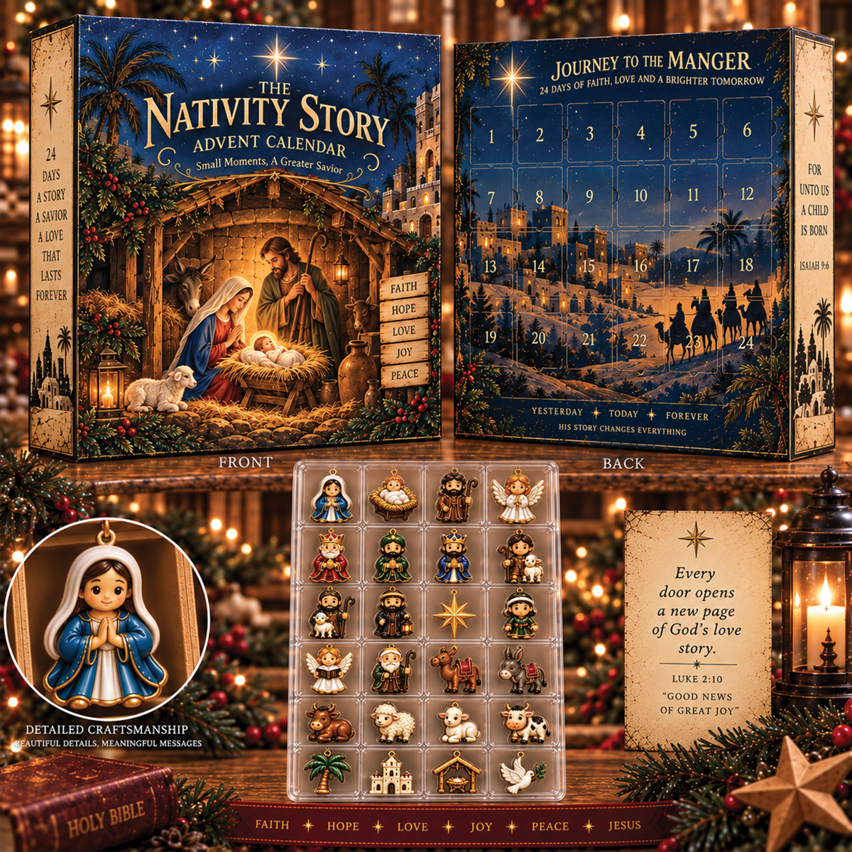Nativity Story Advent Calendar 2026, Religious Christmas Countdown Set 2026