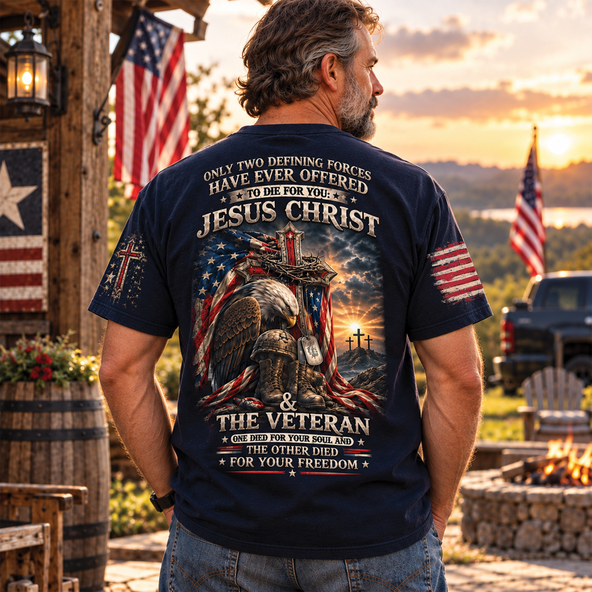 Jesus Christ & The Veteran Christian T-Shirt, Sweatshirt & Hoodie