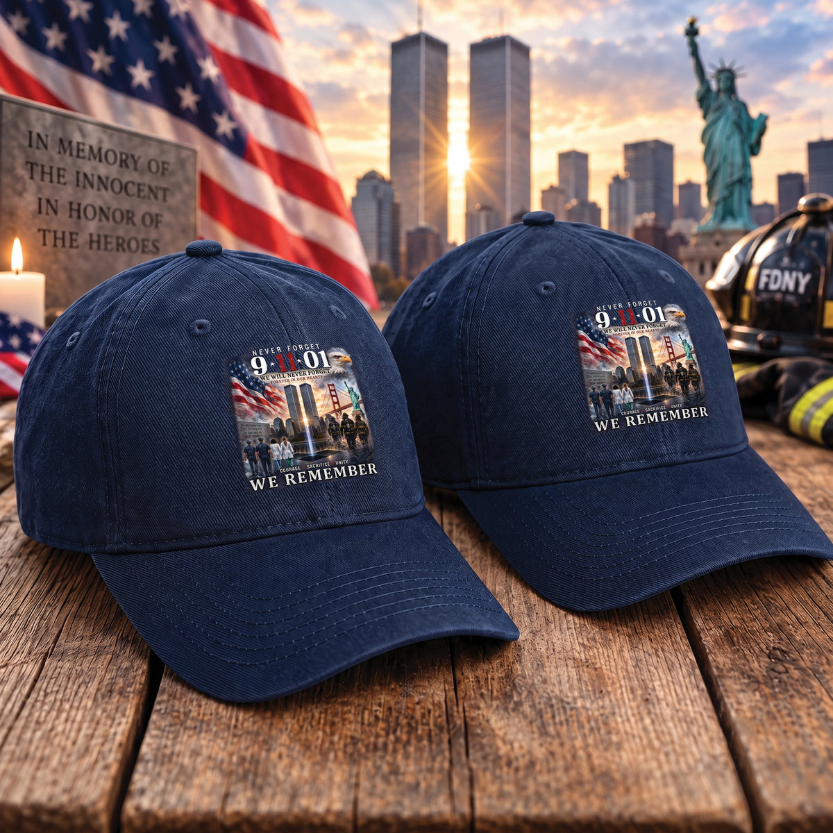 9/11 25th Anniversary Hat - Never Forget September 11 Cap