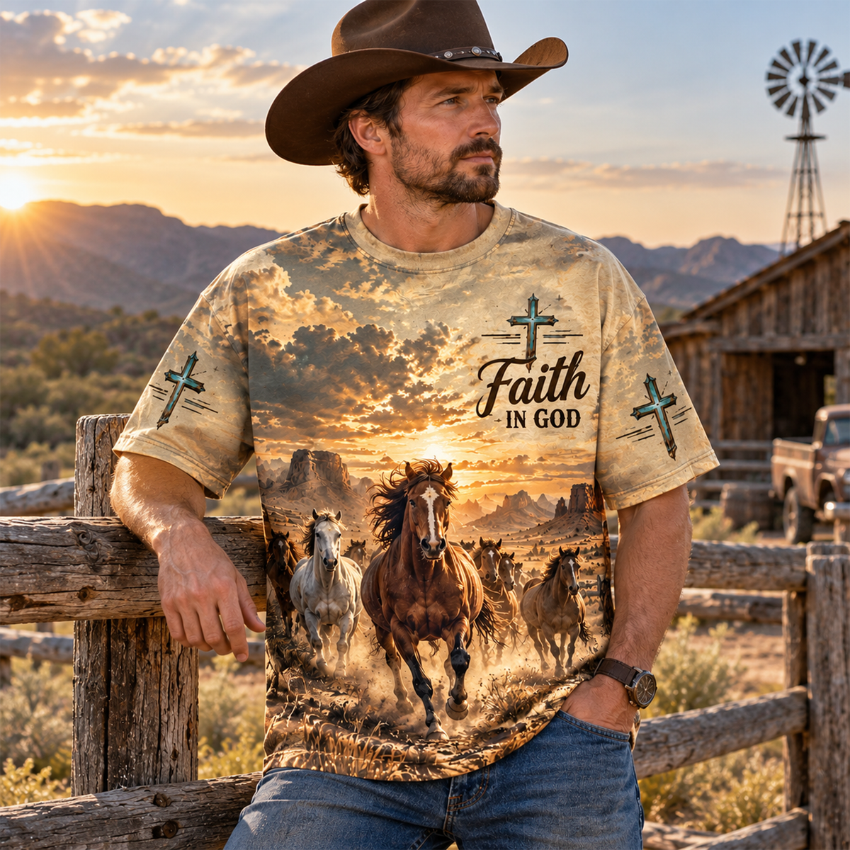 Pray to Have Eyes That See the Best in People Christian Horse All Over Print Shirt