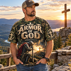 Armor of God Ephesians 6:11 Christian Camo All Over Print Shirt