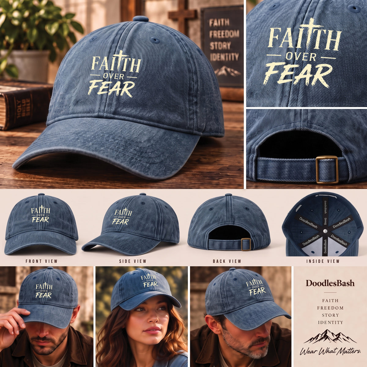 Faith Over Fear Christian Hat - Psalms 118:6 Cap
