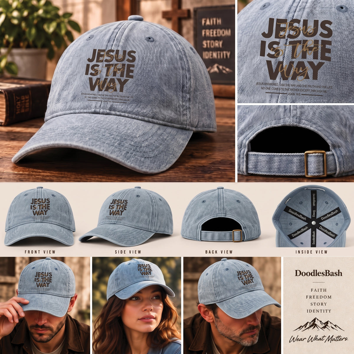 Jesus Is The Way Christian Hat - John 14:6 Bible Verse Cap
