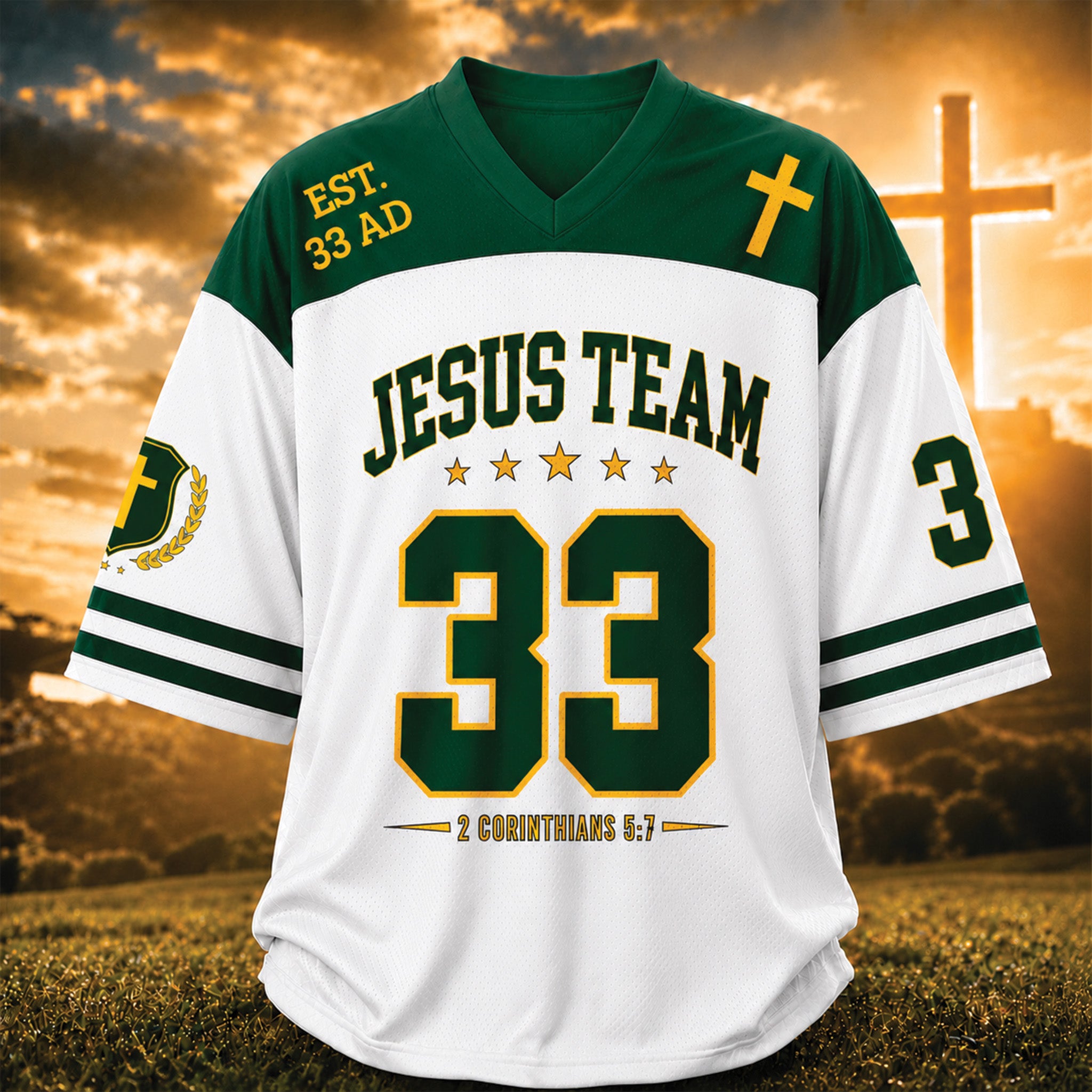 Jesus Team Christian Football Jersey, Walk By Faith Christian Shirt