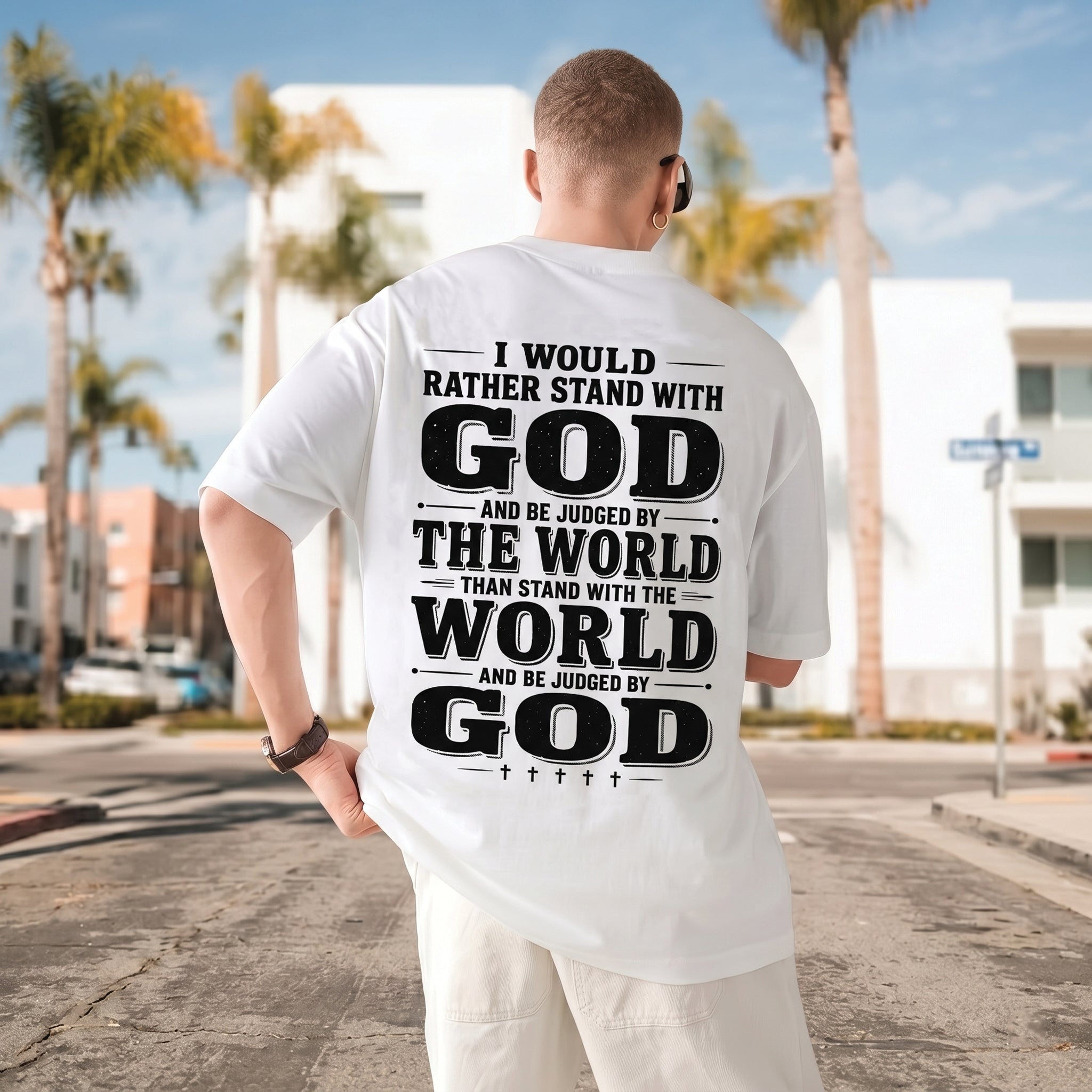 I Would Rather Stand With God Christian Shirt, Faith Over the World Religious Hoodie