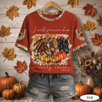 I Will Praise Him In Every Season Christian All Over Print Shirt, Fall Horses Shirt