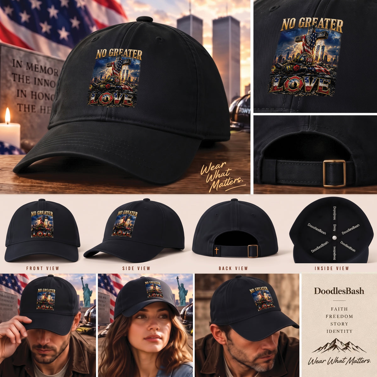9/11 25th Anniversary Hat - No Greater Love Cap