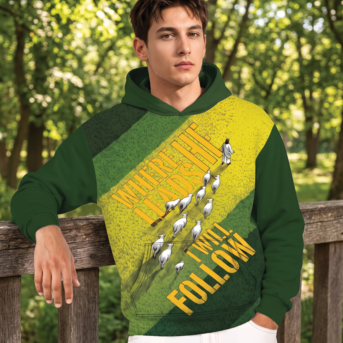 Where He Leads I Will Follow Hoodie - Christian Streetwear