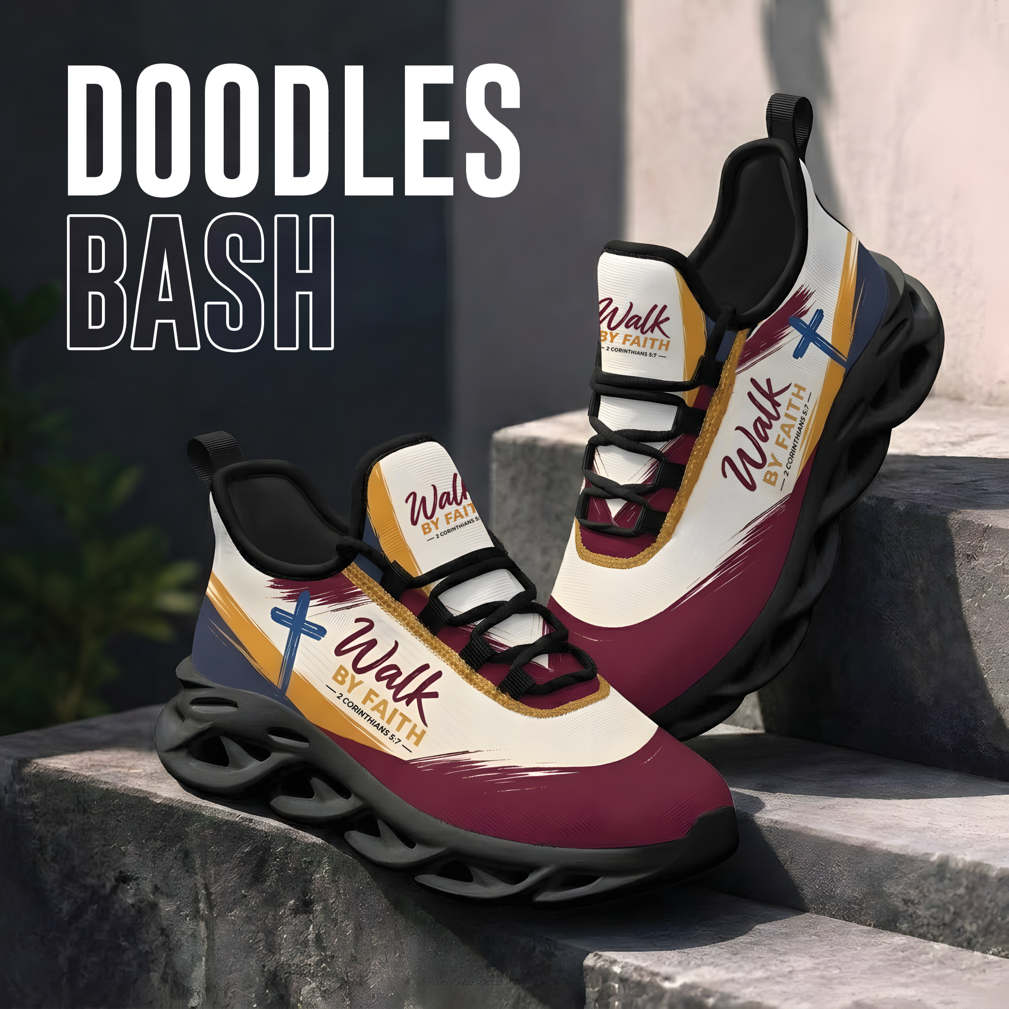 Walk By Faith Unisex Sneakers, Christian Max Soul Shoes