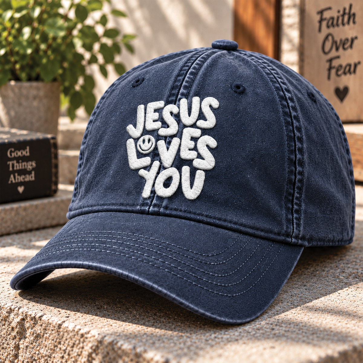 Jesus Loves You Embroidered Hat - Christian Baseball Cap