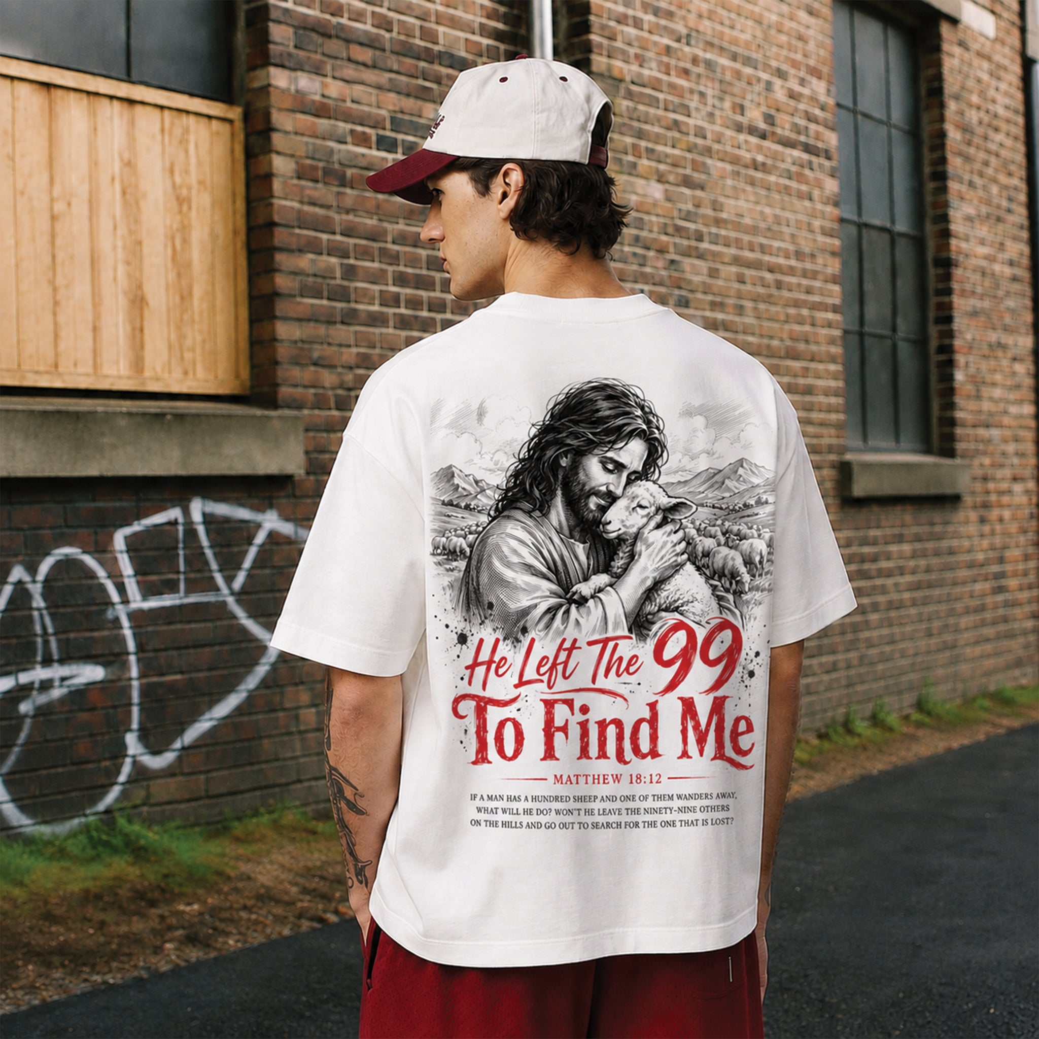 He Left the 99 to Find Me Christian Shirt, Matthew 18:12 Bible Verse Tee