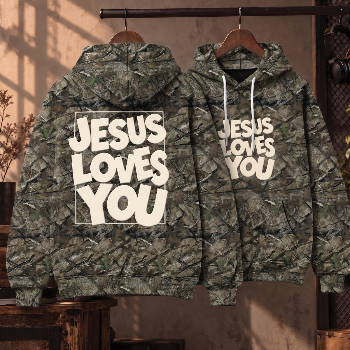 Jesus Loves You Camo Shirt & Hoodie - Christian Streetwear
