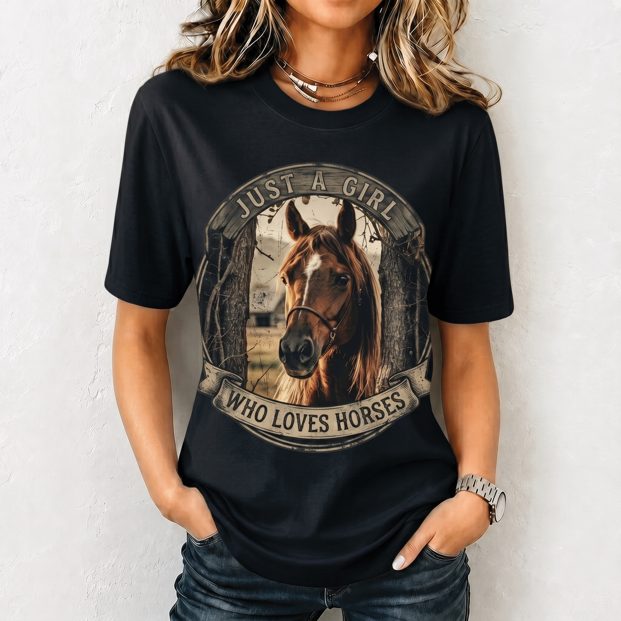 Just a Girl Who Loves Horses All Over Print Shirt