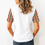 Native Horse All Over Print Shirt, Western Boho Horse Graphic Tee for Women