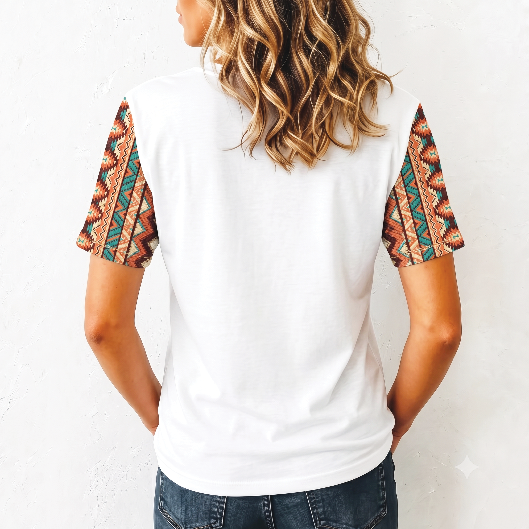Native Horse All Over Print Shirt, Western Boho Horse Graphic Tee for Women