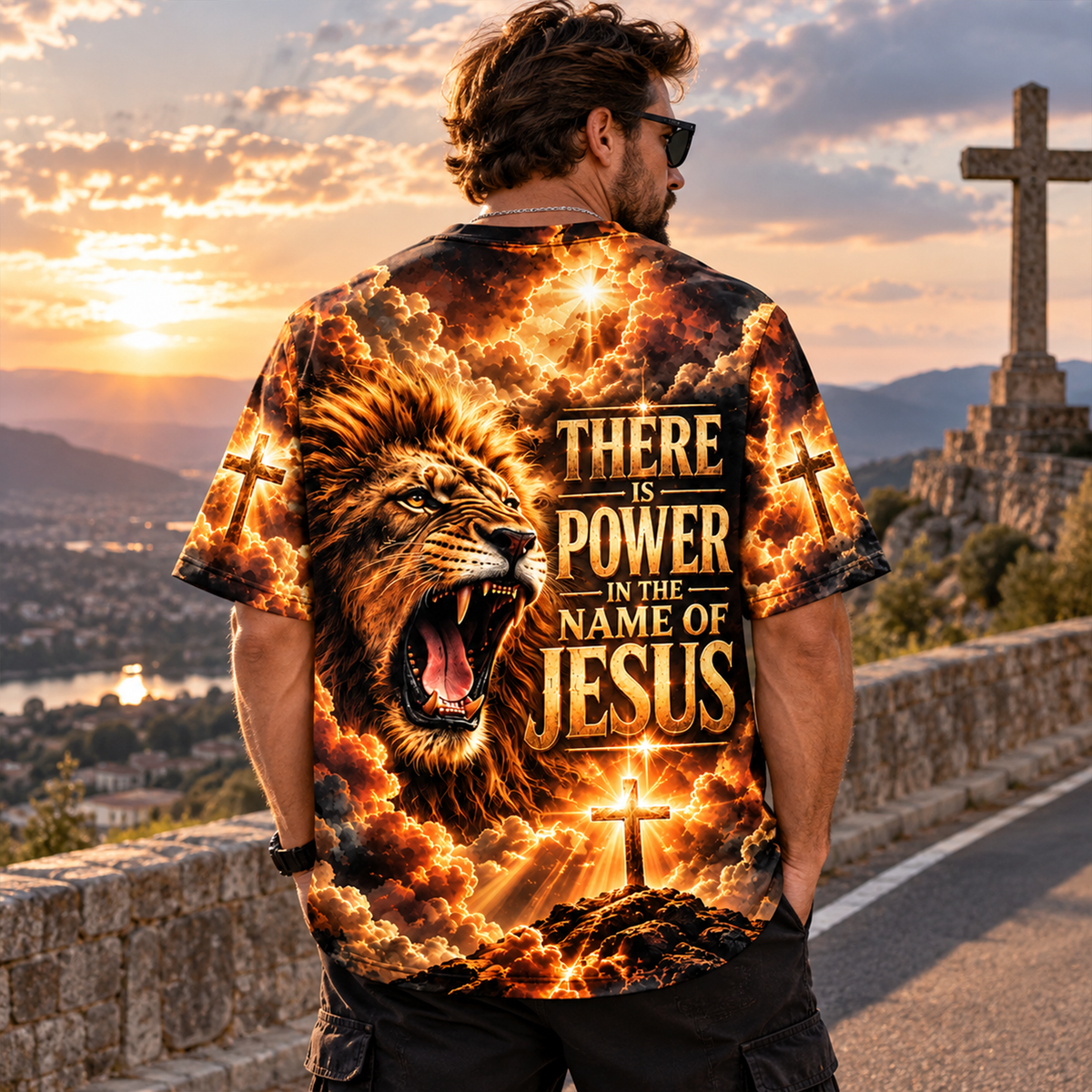 There Is Power in the Name of Jesus Lion of Judah Christian All Over Print Shirt