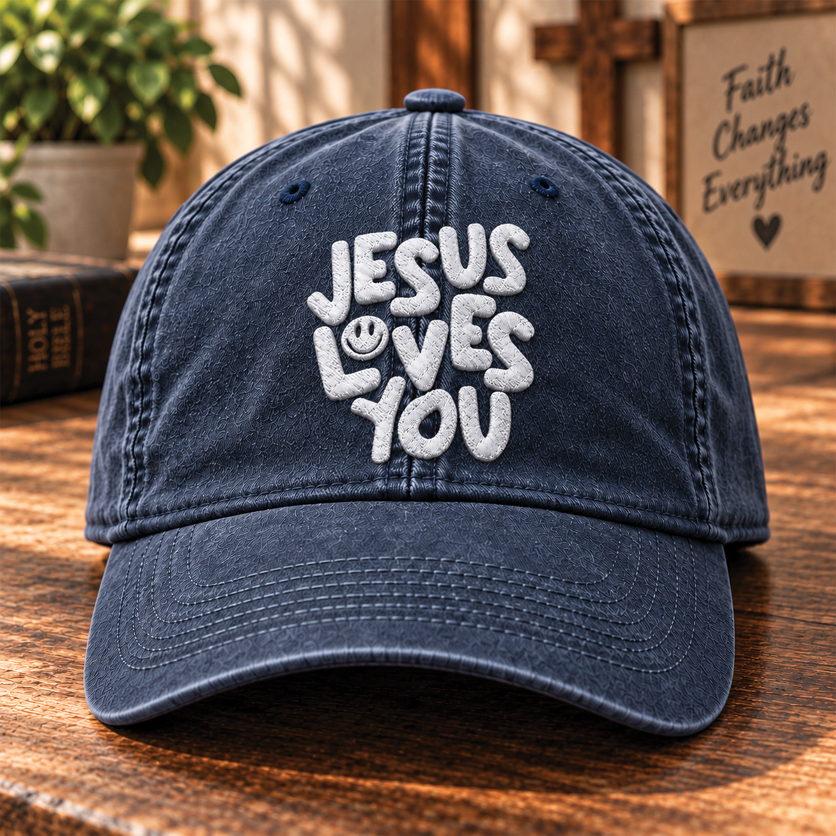 Jesus Loves You Embroidered Hat - Christian Baseball Cap