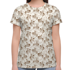 Western Cowgirl Pattern Womens 3D Printed T-Shirt