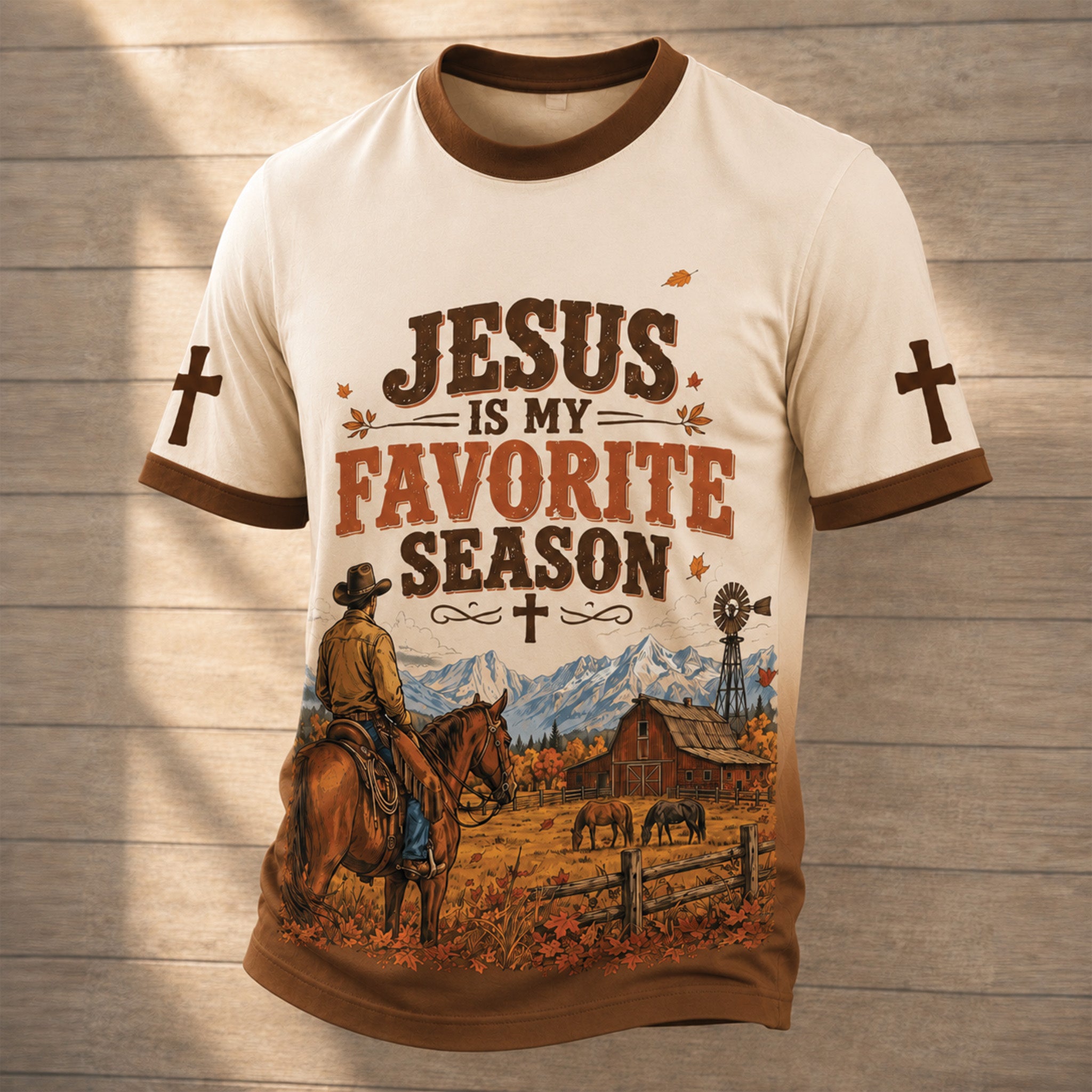 Jesus Is My Favorite Season All Over Print Shirt, Christian Cowboy Shirt