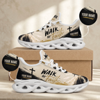 Custom Name Christian Sneakers, Walk by Faith Max Soul Shoes