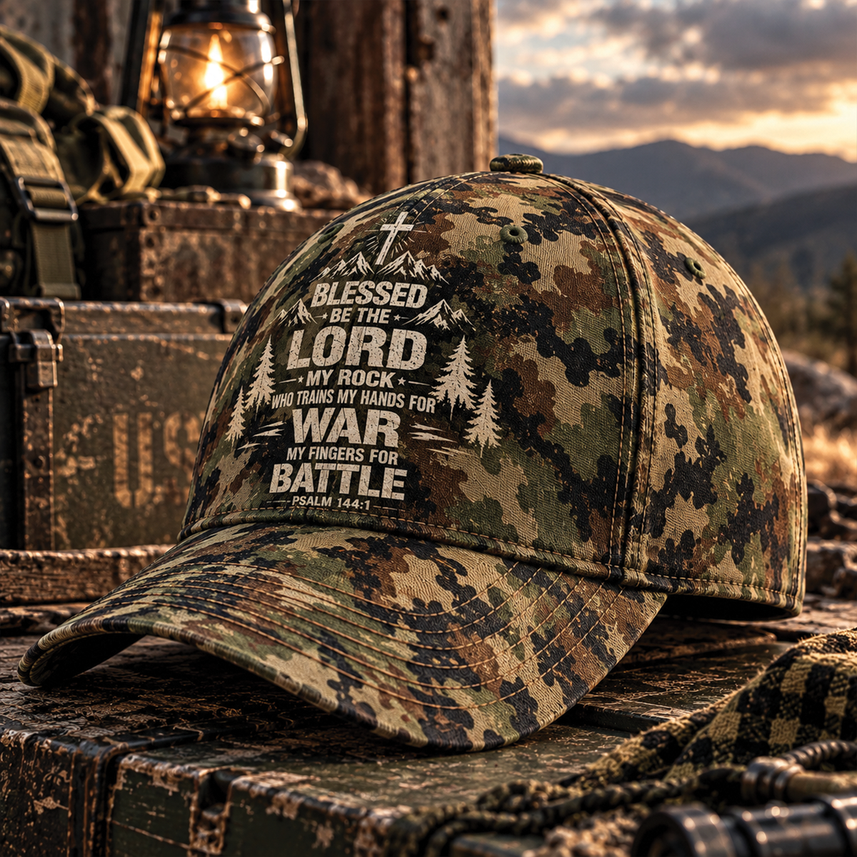 Blessed Be The Lord My Rock Christian Baseball Cap